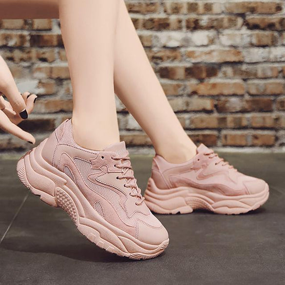 Block Pink Chunky Sneakers