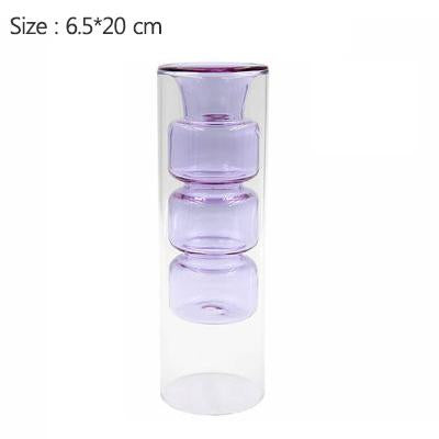 Double Layer Glass Flower Vase