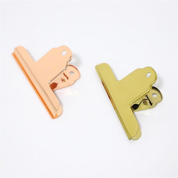 1PC Nordic Stainless Steel Large Sealing Clip Luxury Gold Rose Gold Metal Clips Paper Documents Binder Clip Tickets Photo Clamps