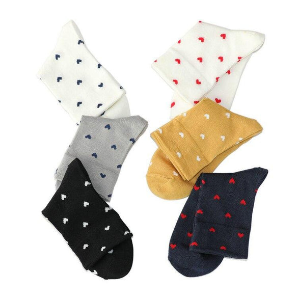 Adult Size Soft Red Hearts Short Socks Loyal Royal Lady Silken Pure True Love Rib Patterning Mecerized Cotton Spring 2020 New