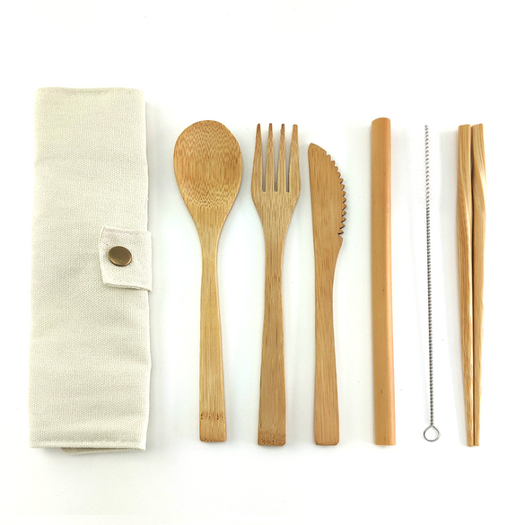 Bamboo Utensils Travel Pack