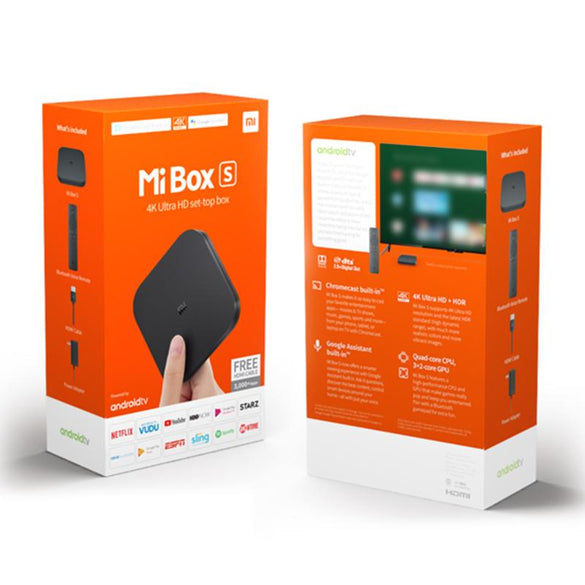 Original Global Xiaomi Mi TV Box S 4K Ultra HD Android TV 8.1 HDR 2G 8G WiFi Google Cast Netflix Smart TV Mi Box 4 Media Player