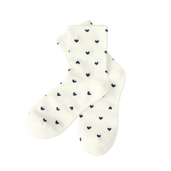 ASDEWDWED Adult Size Soft Red Hearts Short Socks Loyal Royal Lady Silken Pure True Love Rib Patterning Mecerized Cotton Spring 2020 New