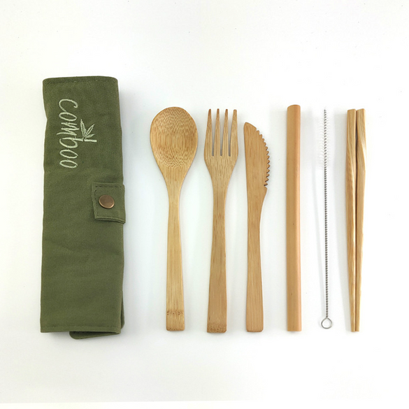 Bamboo Utensils Travel Pack