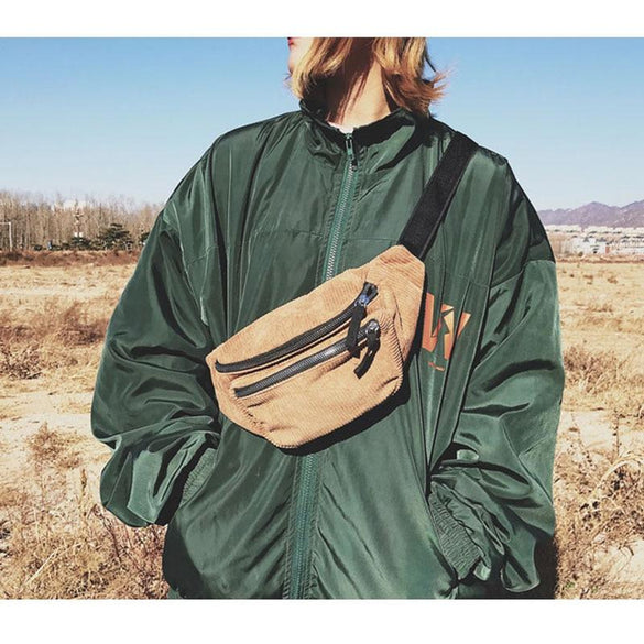 Canvas Waist Bag Unisex Zipper Chest Bag Street Sport Casuale Fanny Pack Girl Boy Waist Belt Bags Fashion Phone Waist Pack  B90