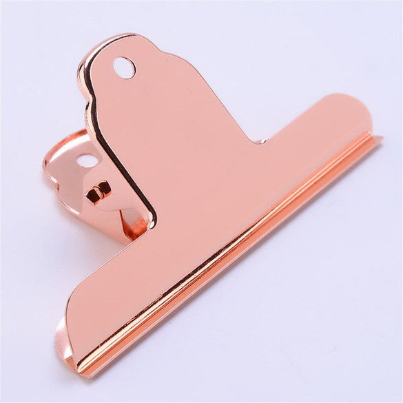 1PC Nordic Stainless Steel Large Sealing Clip Luxury Gold Rose Gold Metal Clips Paper Documents Binder Clip Tickets Photo Clamps