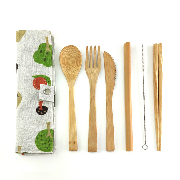 Bamboo Utensils Travel Pack