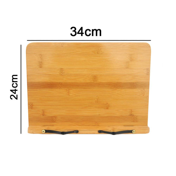 Adjustable Reading Rest Tablet Cook Home Study Room Book Holder Foldable Cookbook Stand Pages Fixed Kitchen Natural Bamboo