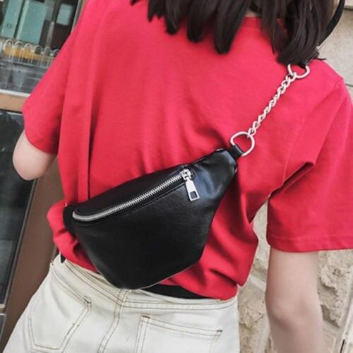 2020 Womens Waist Bag Fanny Pack PU Bag Belt Purse Small Purse Phone Key Pouch White Black Waist Packs