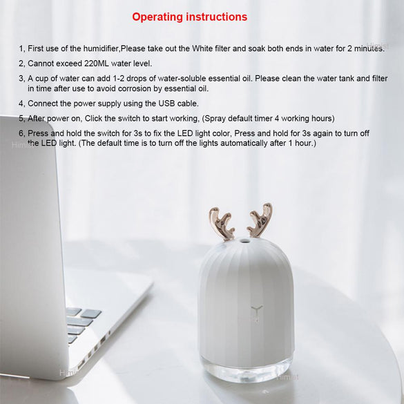 High Quality 220ML Ultrasonic Air Humidifier Aroma Essential Oil Diffuser for Home Car USB Fogger Mist Maker with LED Night Lamp