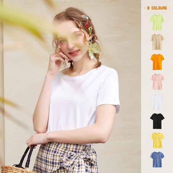 Metersbonwe New Cotton Harajuku Aesthetics Tshirt  Solid Color Short Sleeve Tops & Tees Fashion Casual Couple T Shirt