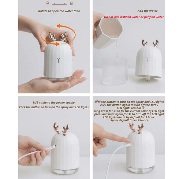 High Quality 220ML Ultrasonic Air Humidifier Aroma Essential Oil Diffuser for Home Car USB Fogger Mist Maker with LED Night Lamp