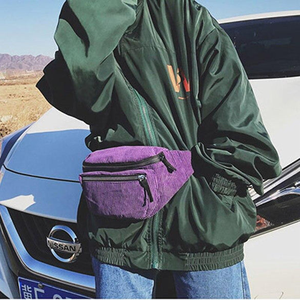 Canvas Waist Bag Unisex Zipper Chest Bag Street Sport Casuale Fanny Pack Girl Boy Waist Belt Bags Fashion Phone Waist Pack  B90