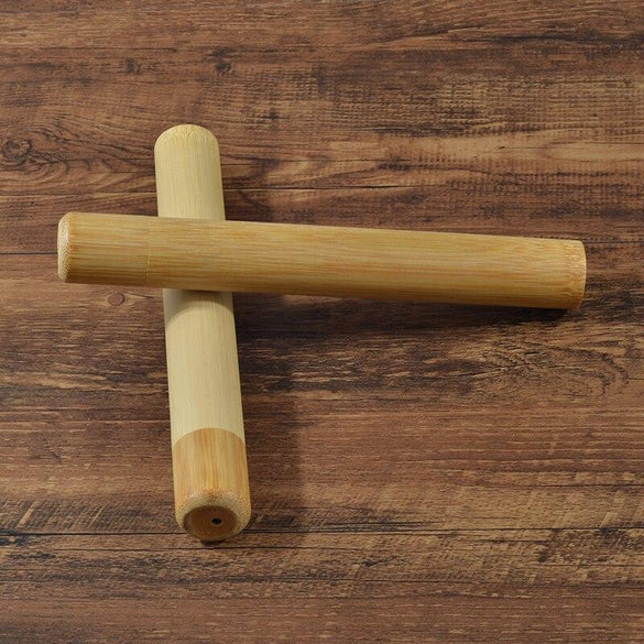 Natural bamboo case eco friendly Toothbrush Bamboo Tube 8.3 inch For Toothbrush Case Hand made Toothbrush accessories