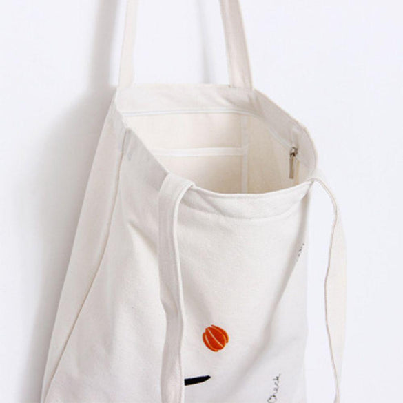 Women Canvas Embroidery Handbags Canvas Casual Tote Environment-Friendly Bags Shoulder Bags Bag Environment-Friendly Bag Durable