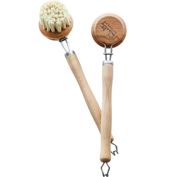 Natural Beech PP Cleaning Brush Wooden Long Handle Washing Brushes Multifunctional Kitchen Cleaning Tool For Dish Cup Bottle Pot