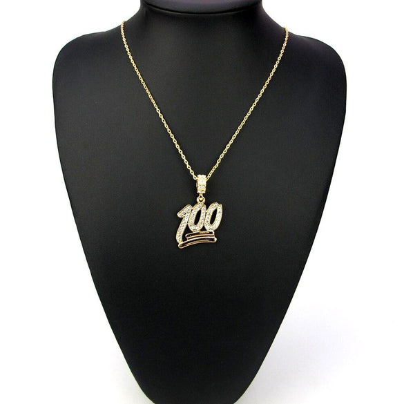 2018 Fashion Simple Hollow Necklace Gold Full White Rhinestone 100 Points Pendant Jewelry Student Bling Necklaces Jewelry Gift