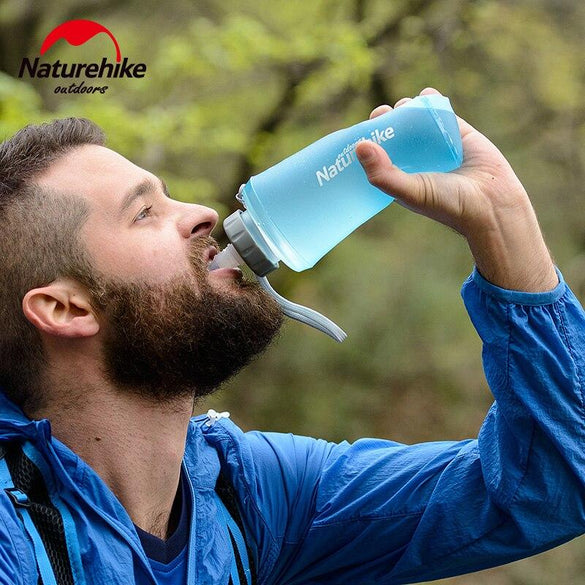 NatureHike 750ML Sport Bottle Water Bottles Outdoor Cup Portable Silicone Folding Drinkware With Straw Bicycle Water Bottle