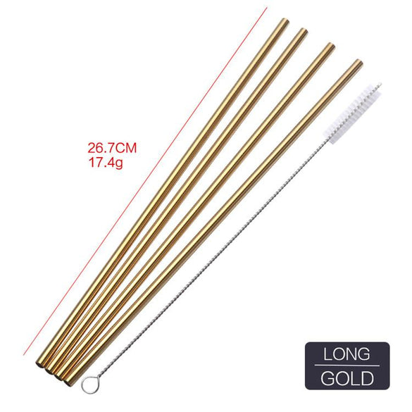 4pc Reusable Metal Drinking Straws