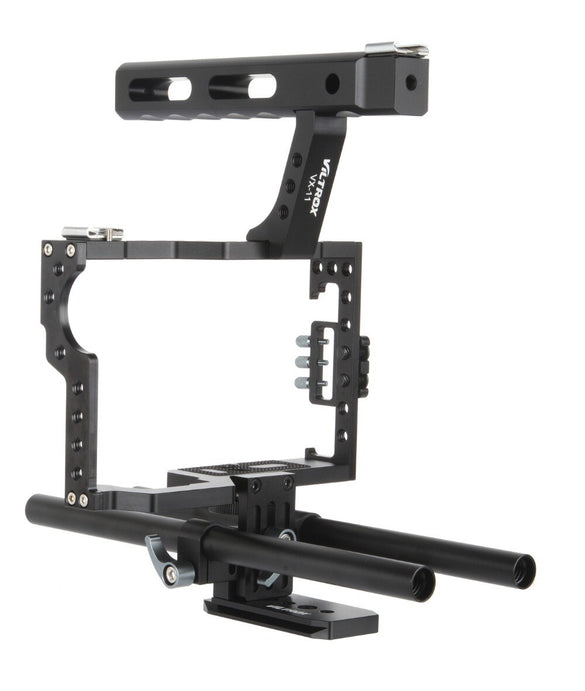 Viltrox 15mm Rod Rig DSLR Camera Video Cage Kit Stabilizer+Top Handle Grip for Sony A7 II A7R A7S A6300 A6500 Panasonic GH4 GH3