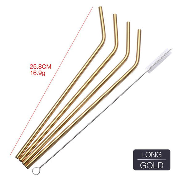 4pc Reusable Metal Drinking Straws