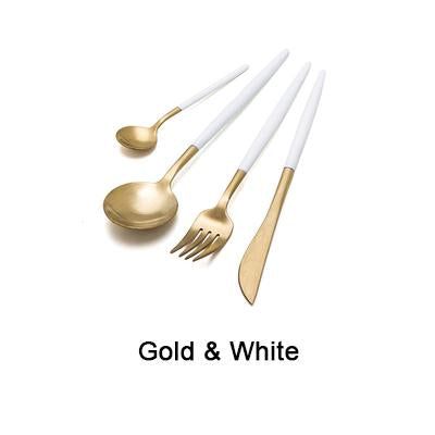 Black and Gold Cutlery Set