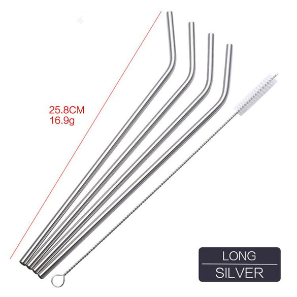 4pc Reusable Metal Drinking Straws