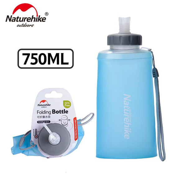 NatureHike 750ML Sport Bottle Water Bottles Outdoor Cup Portable Silicone Folding Drinkware With Straw Bicycle Water Bottle