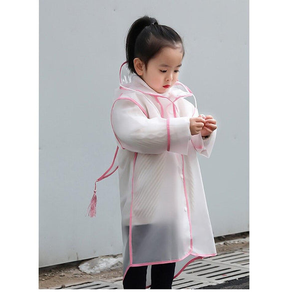 children's raincoat girl's raincoats child poncho waterproof rain poncho rain gear EVA hooded transparent baby boys  Rainwear