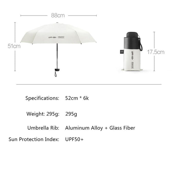 Anti-UV Pocket Mini Umbrella Rain Women Windproof Durable 5 Folding Sun Umbrellas Portable Sunscreen Female Parasol