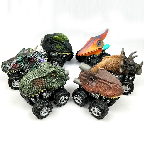 6pcs 6 styles High-quality Children's Day Gift Toy Dinosaur Model Mini Toy Car Back Of The Car Gift Truck Hobby
