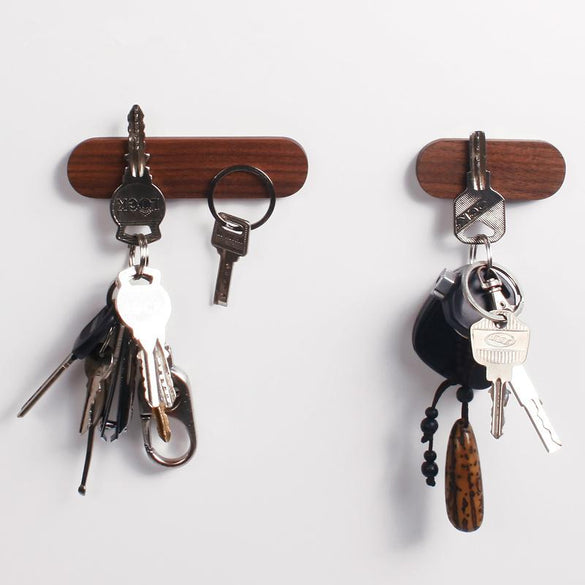 Wood Key Holder Wall Key Storage Organizer Strong Magnetic Key Rack Hanger Key Ring Hooks Clerk Housekeeper on the wall