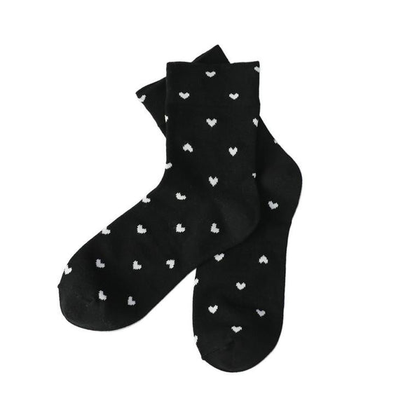ASDEWDWED Adult Size Soft Red Hearts Short Socks Loyal Royal Lady Silken Pure True Love Rib Patterning Mecerized Cotton Spring 2020 New