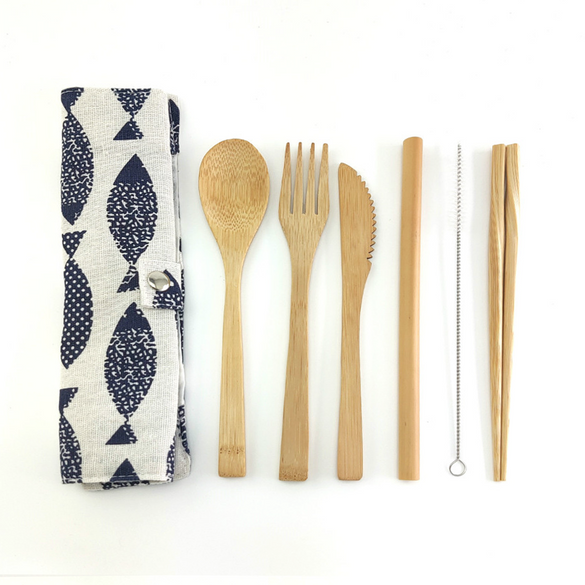 Bamboo Utensils Travel Pack